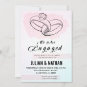 Zwei Herzen, zwei Ringe versprechen für immer Einladung (Vorderseite)