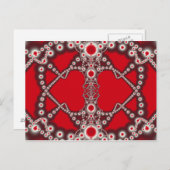 Zwei Herzenvalentine-Fraktale Feiertagspostkarte (Vorne/Hinten)