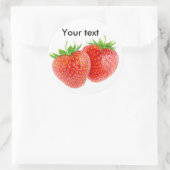 Zwei herzförmige Erdbeeren Runder Aufkleber (Tasche)