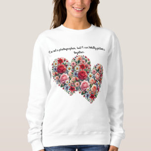 Zwei herzförmige, lebendige Blumen Sweatshirt