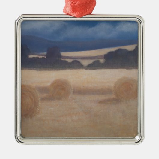 Zwei Heu-Ballen 2012 2 Silbernes Ornament (Vorne)