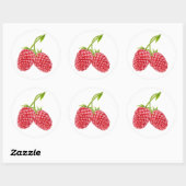 Zwei Himbeeren Runder Aufkleber (Blatt)