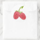 Zwei Himbeeren Runder Aufkleber (Tasche)