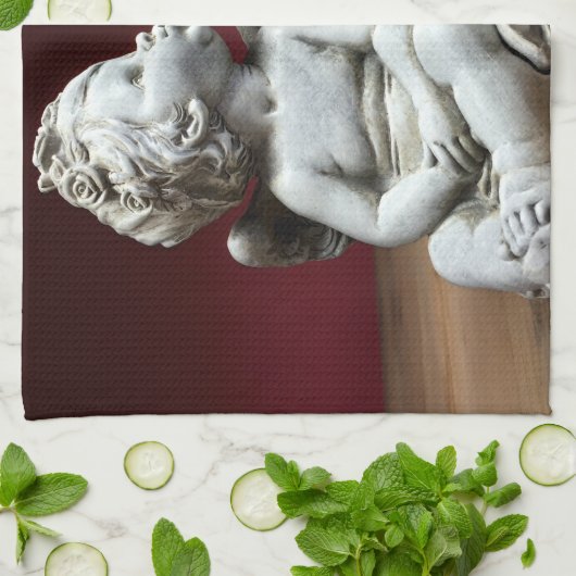 Zwei himmlische Engels-Engel Geschirrtuch (Gefaltet)