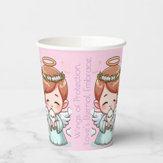 Zwei Himmlische Wächter Pappbecher (Links)