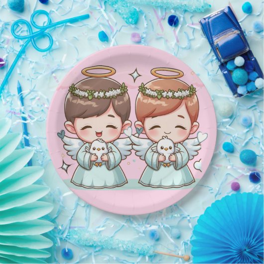 Zwei Himmlische Wächter Pappteller (Party)