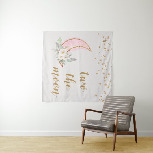 Zwei Hintergrund des Mondes zwei Das Mondbanner Wandteppich (Beispiel (Horizontal))