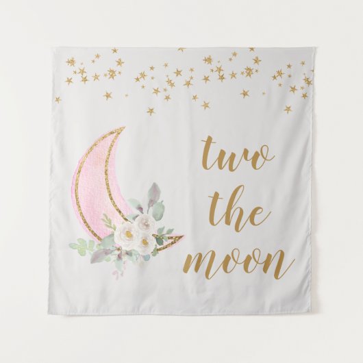 Zwei Hintergrund des Mondes zwei Das Mondbanner Wandteppich (Vorderseite)