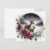 zwei Hirsche Flaches Weihnachtskarte Feiertagskarte (Vorne/Hinten)