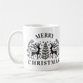 Zwei Hirsche frohe Weihnachten Schwarz Kaffeetasse (Links)