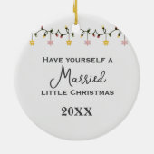 Zwei Hirsche für 1. Verheiratete Weihnachten Keramik Ornament (Hinten)