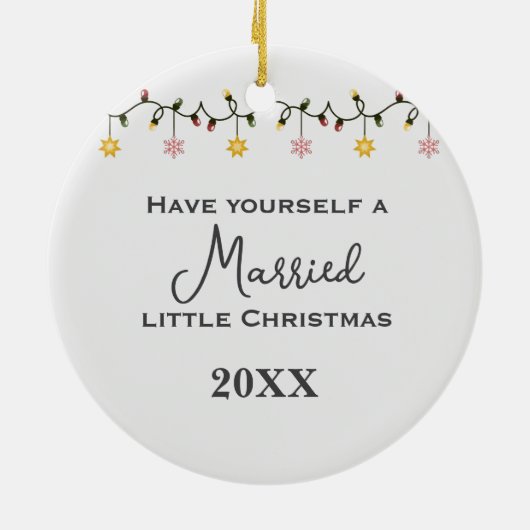 Zwei Hirsche für 1. Verheiratete Weihnachten Keramik Ornament (Hinten)