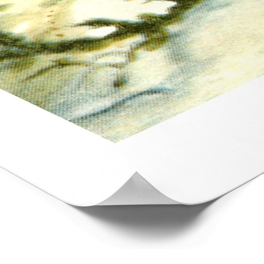 Zwei Hirsche im Schnee Poster (Ecke)