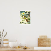 Zwei Hirsche im Schnee Poster (Küche)