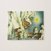 Zwei Hirsche im Schnee Puzzle (Horizontal)