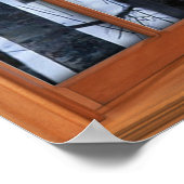 Zwei Hirsche im Schneefenster Illusion Poster (Ecke)