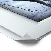 Zwei Hirsche im Winterfenster mit Aussichtspopster Poster (Ecke)