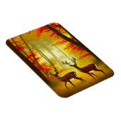 Zwei Hirsche in einem Herbstwald / Wald Magnet (Rechte Seite)