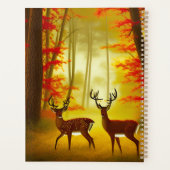 Zwei Hirsche in einem Herbstwald / Wald Planer (Rückseite)