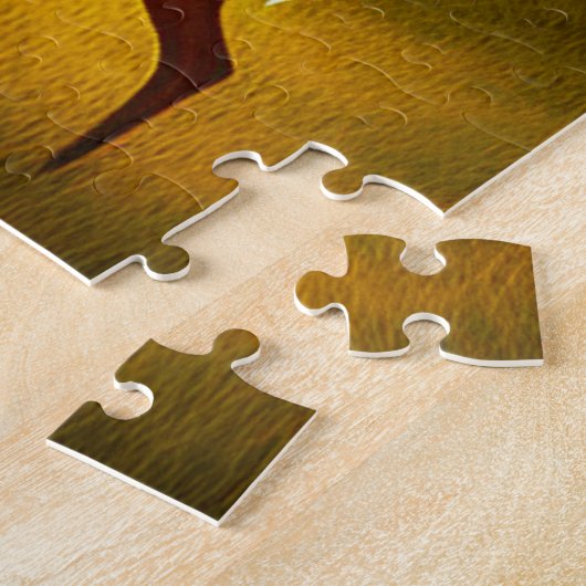 Zwei Hirsche in einem Herbstwald / Wald Puzzle (Seite)