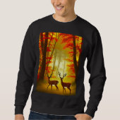 Zwei Hirsche in einem Herbstwald / Wald Sweatshirt (Vorderseite)
