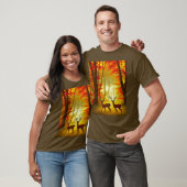 Zwei Hirsche in einem Herbstwald / Wald T-Shirt (Unisex)