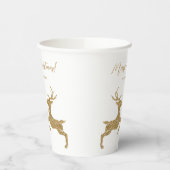 Zwei Hirsche in Imitaten Gelber Glitzer sehen mit  Pappbecher (Links)