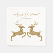 Zwei Hirsche in Imitaten Gelber Glitzer sehen mit  Serviette (Vorderseite)