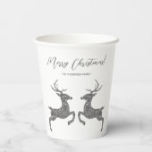 Zwei Hirsche in Imitaten Silber Glitzer mit benutz Pappbecher (Rückseite)