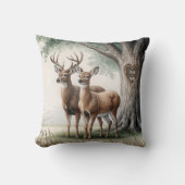 Zwei Hirsche mit Herz und Namen Kissen (Vorderseite)