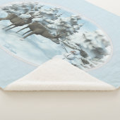 Zwei Hirsche und ein Snowman Sherpa Blanket Sherpadecke (3/4)