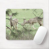 Zwei Hirsche und Kiefer Mousepad (Mit Mouse)