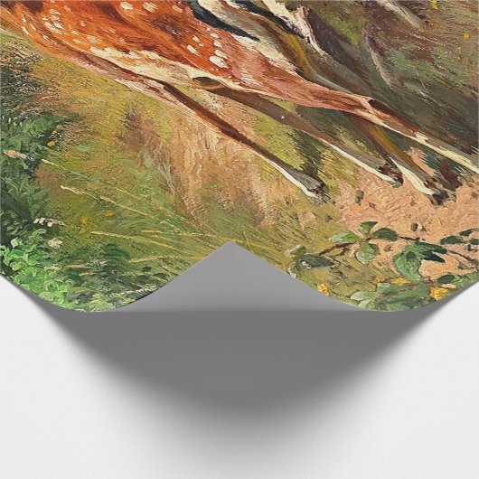 Zwei Hirsche und Niedliche Tiere im Wald entfallen Geschenkpapier (Ecke)