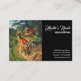 Zwei Hirsche und Niedliche Tiere im Wald jagen Visitenkarte