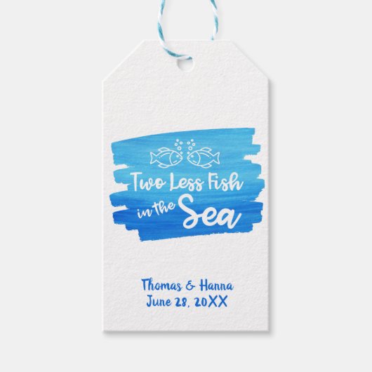 Zwei Hochzeiten im Wasser: weniger Fisch Geschenkanhänger (Vorderseite)