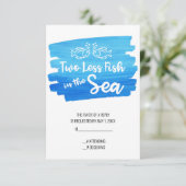 Zwei Hochzeiten im Wasser: weniger Fisch RSVP Karte (Stehend Vorderseite)