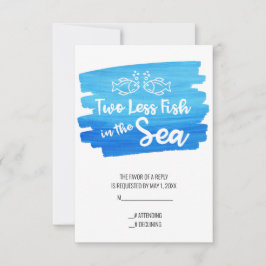 Zwei Hochzeiten im Wasser: weniger Fisch RSVP Karte