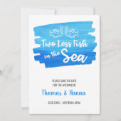 Zwei Hochzeiten im Wasser: weniger Fisch Save The Date (Vorderseite)