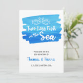Zwei Hochzeiten im Wasser: weniger Fisch Save The Date (Stehend Vorderseite)
