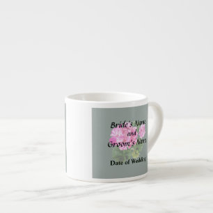 Zwei Hochzeiten in Rosa und Weiß Stripter Espressotasse