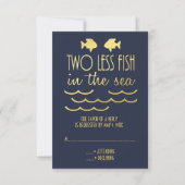 Zwei Hochzeiten mit Royal Blue Gold RSVP Karte (Vorderseite)