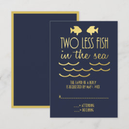 Zwei Hochzeiten mit Royal Blue Gold RSVP Karte