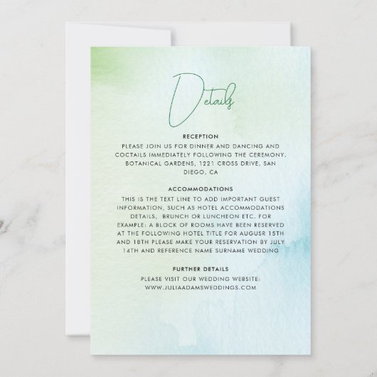 Zwei Hochzeiten mit weniger Fisch in blauem Meer Einladung (Rückseite)