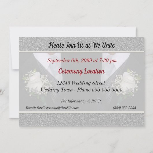 Zwei Hochzeiten oder Zivile Gewerkschaften Einladung (Rückseite)