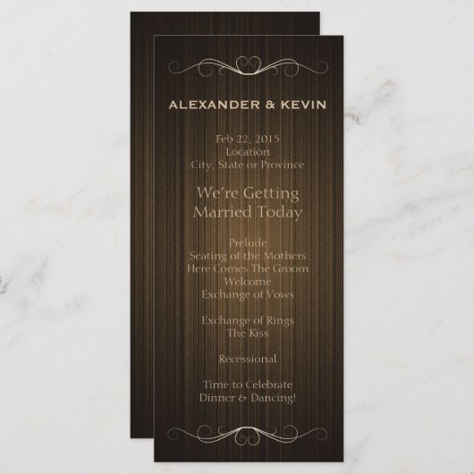 Zwei Hochzeitslandprogramme für Erwachsene Programm (Vorne/Hinten)