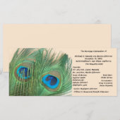 Zwei Hochzeitsprogramme für Golden Peacock Feather Programm (Vorne/Hinten)