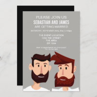 Zwei Hochzeitsräume mit Cartoon-Beards