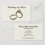 Zwei Hochzeitsrings Hochzeitsplaner Visitenkarte (Vorne/Hinten)