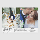 Zwei Hochzeitsskripte Wirble Fotos Vielen Dank Magneteinladung (Vorderseite)