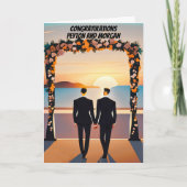 Zwei Hochzeitstage am Sonnenuntergang Herzlichen G Karte (Vorderseite)